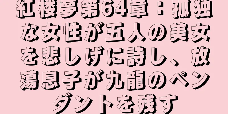 紅楼夢第64章：孤独な女性が五人の美女を悲しげに詩し、放蕩息子が九龍のペンダントを残す