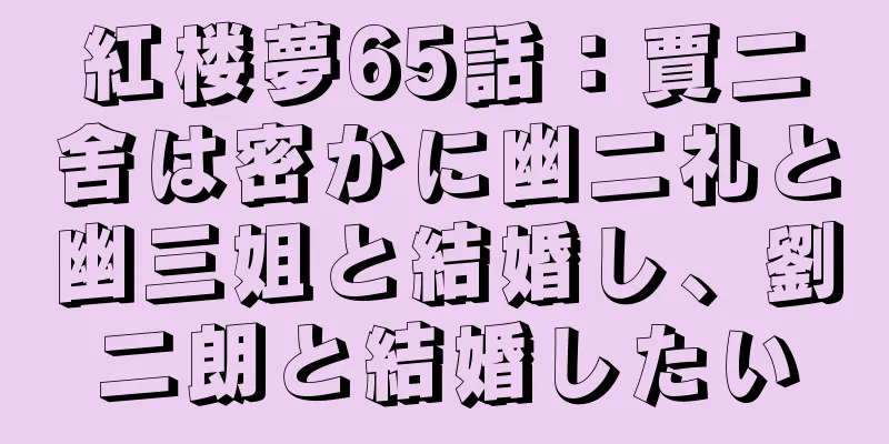 紅楼夢65話：賈二舍は密かに幽二礼と幽三姐と結婚し、劉二朗と結婚したい