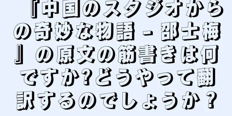 『中国のスタジオからの奇妙な物語 - 邵士梅』の原文の筋書きは何ですか?どうやって翻訳するのでしょうか？