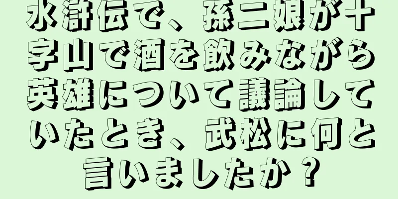 水滸伝で、孫二娘が十字山で酒を飲みながら英雄について議論していたとき、武松に何と言いましたか？