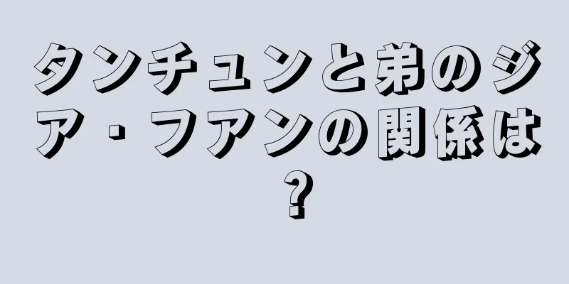 タンチュンと弟のジア・フアンの関係は？
