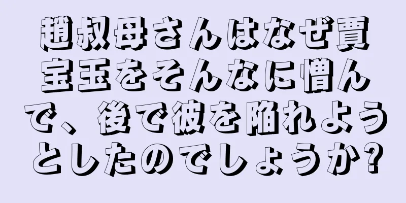 趙叔母さんはなぜ賈宝玉をそんなに憎んで、後で彼を陥れようとしたのでしょうか?