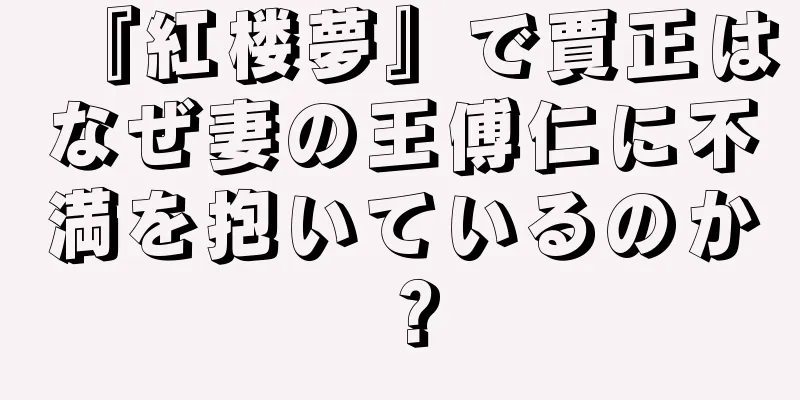 『紅楼夢』で賈正はなぜ妻の王傅仁に不満を抱いているのか？
