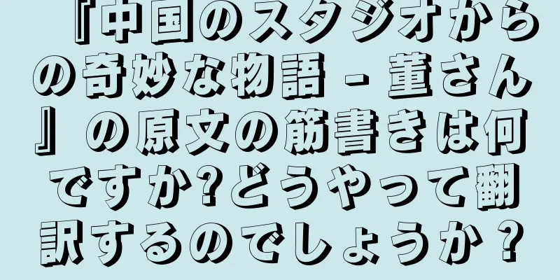 『中国のスタジオからの奇妙な物語 - 董さん』の原文の筋書きは何ですか?どうやって翻訳するのでしょうか？