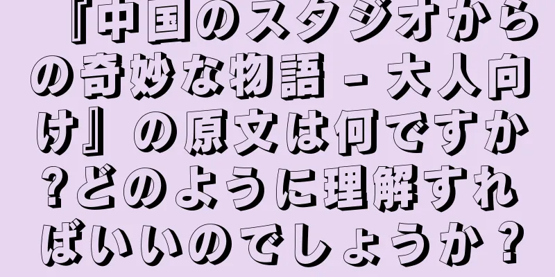 『中国のスタジオからの奇妙な物語 - 大人向け』の原文は何ですか?どのように理解すればいいのでしょうか？
