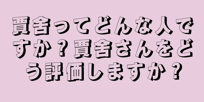 賈舍ってどんな人ですか？賈舍さんをどう評価しますか？