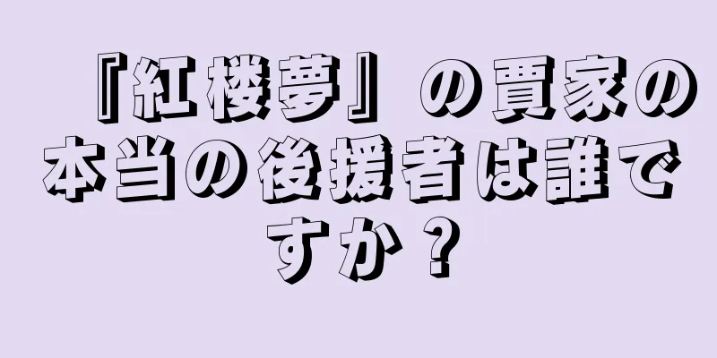 『紅楼夢』の賈家の本当の後援者は誰ですか？
