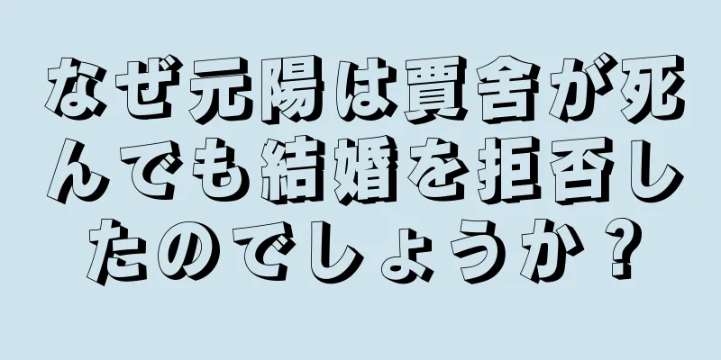 なぜ元陽は賈舍が死んでも結婚を拒否したのでしょうか？