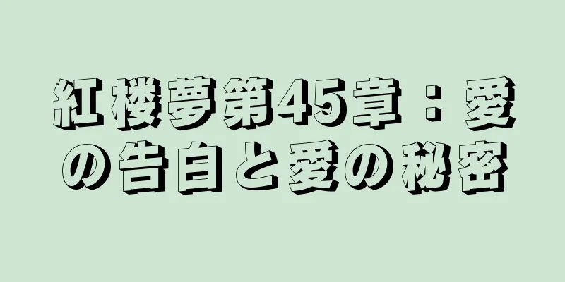 紅楼夢第45章：愛の告白と愛の秘密