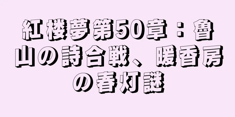 紅楼夢第50章：魯山の詩合戦、暖香房の春灯謎