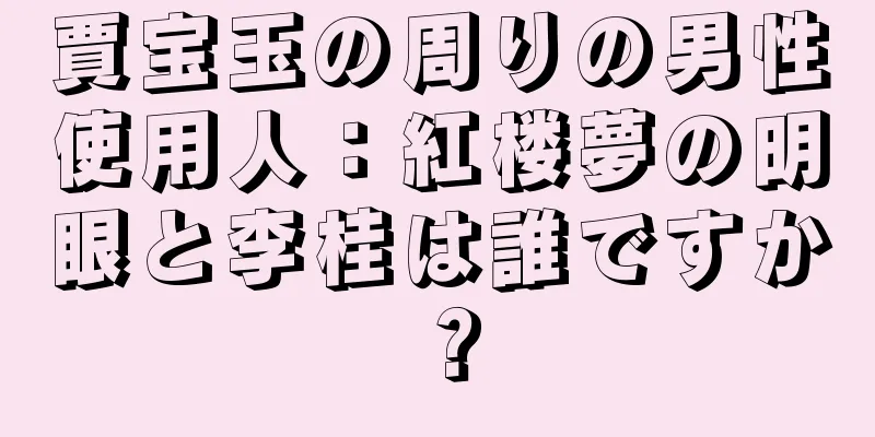 賈宝玉の周りの男性使用人：紅楼夢の明眼と李桂は誰ですか？