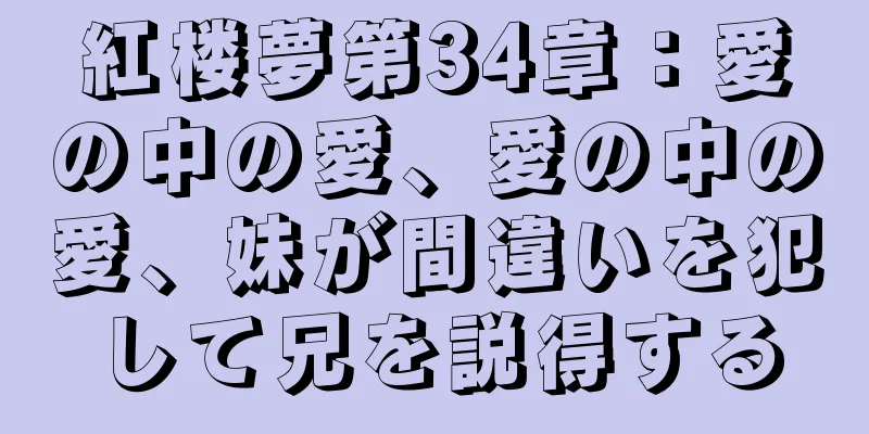 紅楼夢第34章：愛の中の愛、愛の中の愛、妹が間違いを犯して兄を説得する