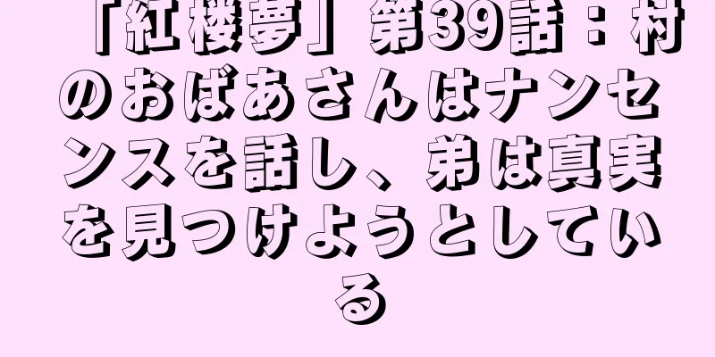 「紅楼夢」第39話：村のおばあさんはナンセンスを話し、弟は真実を見つけようとしている