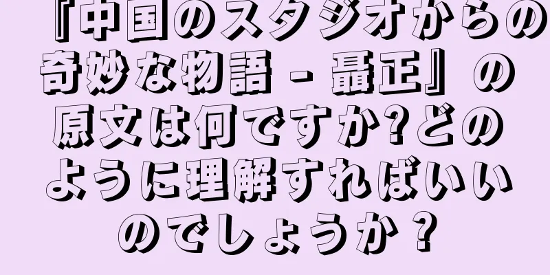 『中国のスタジオからの奇妙な物語 - 聶正』の原文は何ですか?どのように理解すればいいのでしょうか？