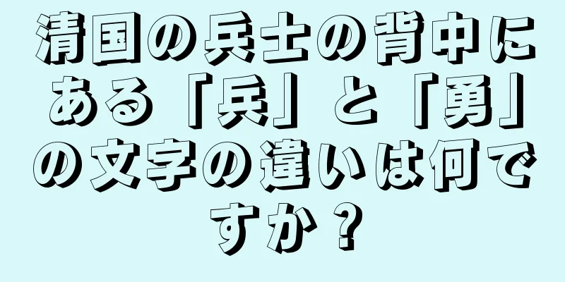 清国の兵士の背中にある「兵」と「勇」の文字の違いは何ですか？