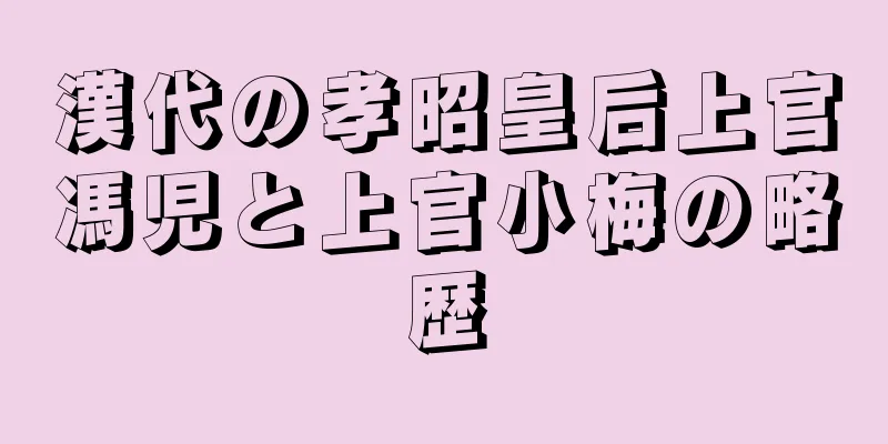 漢代の孝昭皇后上官馮児と上官小梅の略歴