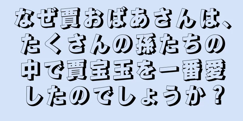 なぜ賈おばあさんは、たくさんの孫たちの中で賈宝玉を一番愛したのでしょうか？
