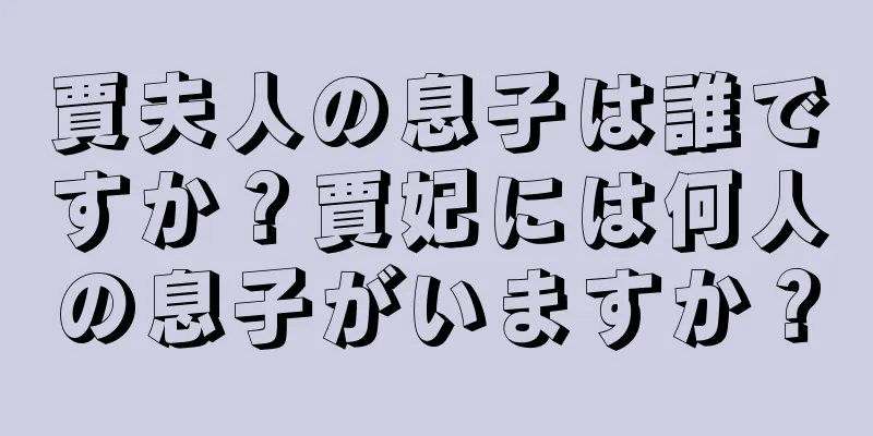 賈夫人の息子は誰ですか？賈妃には何人の息子がいますか？