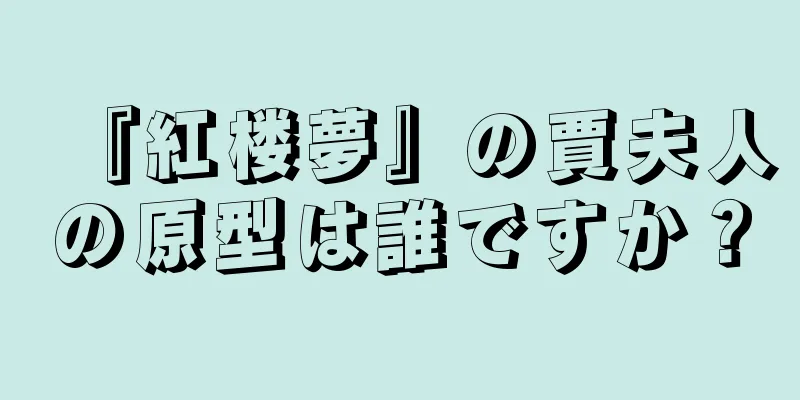『紅楼夢』の賈夫人の原型は誰ですか？