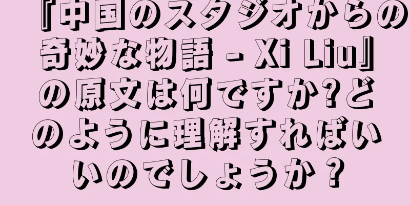 『中国のスタジオからの奇妙な物語 - Xi Liu』の原文は何ですか?どのように理解すればいいのでしょうか？