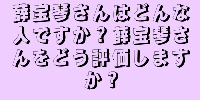薛宝琴さんはどんな人ですか？薛宝琴さんをどう評価しますか？