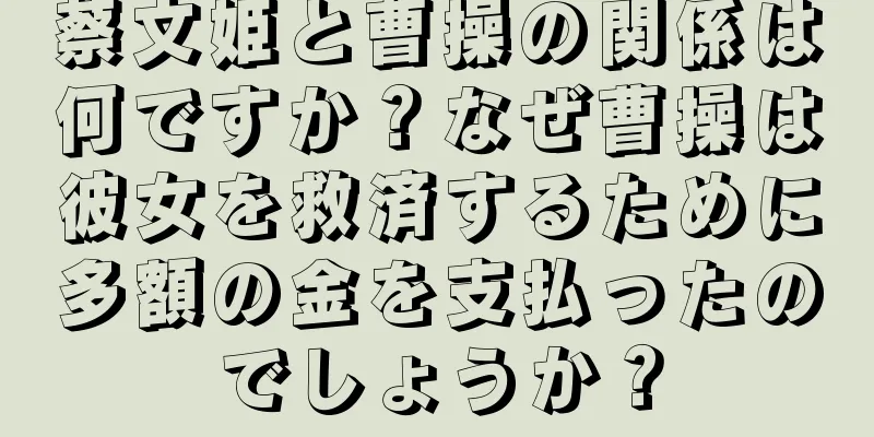 蔡文姫と曹操の関係は何ですか？なぜ曹操は彼女を救済するために多額の金を支払ったのでしょうか？