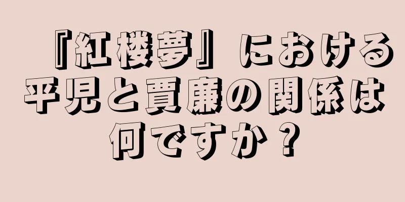 『紅楼夢』における平児と賈廉の関係は何ですか？