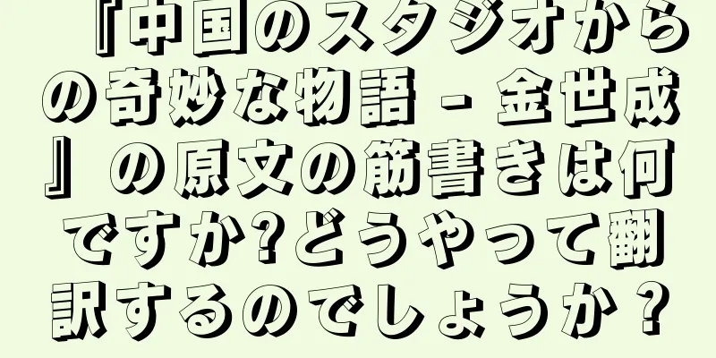 『中国のスタジオからの奇妙な物語 - 金世成』の原文の筋書きは何ですか?どうやって翻訳するのでしょうか？