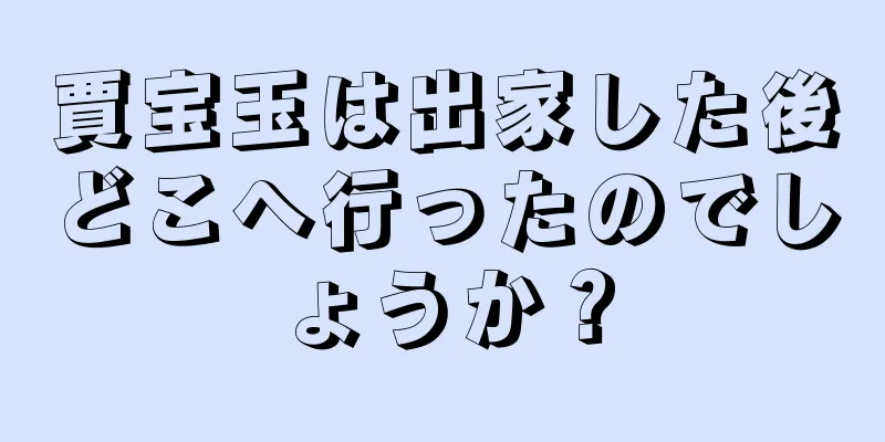 賈宝玉は出家した後どこへ行ったのでしょうか？