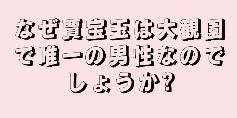なぜ賈宝玉は大観園で唯一の男性なのでしょうか?