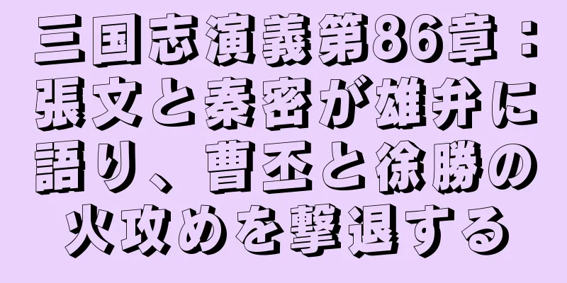 三国志演義第86章：張文と秦密が雄弁に語り、曹丕と徐勝の火攻めを撃退する