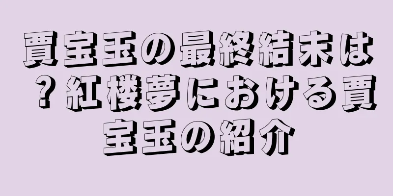 賈宝玉の最終結末は？紅楼夢における賈宝玉の紹介