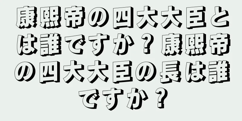 康熙帝の四大大臣とは誰ですか？康熙帝の四大大臣の長は誰ですか？