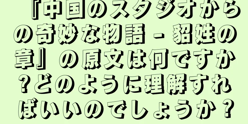 『中国のスタジオからの奇妙な物語 - 貂姓の章』の原文は何ですか?どのように理解すればいいのでしょうか？