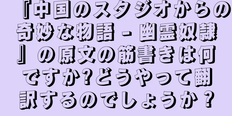 『中国のスタジオからの奇妙な物語 - 幽霊奴隷』の原文の筋書きは何ですか?どうやって翻訳するのでしょうか？