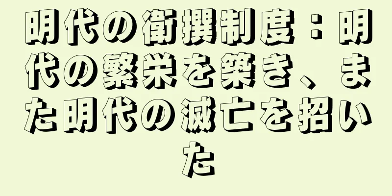 明代の衛撰制度：明代の繁栄を築き、また明代の滅亡を招いた