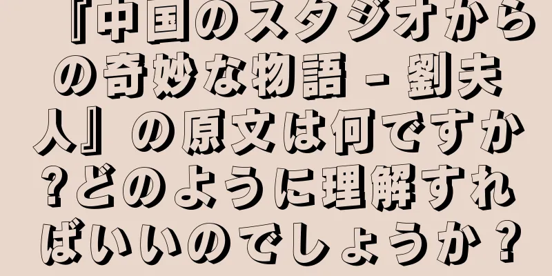 『中国のスタジオからの奇妙な物語 - 劉夫人』の原文は何ですか?どのように理解すればいいのでしょうか？