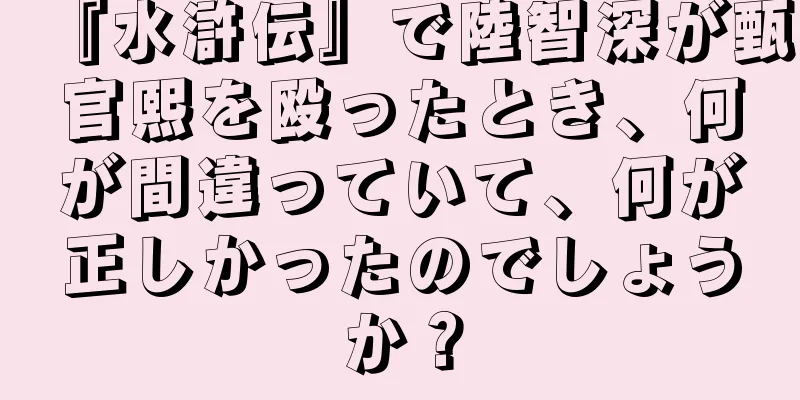 『水滸伝』で陸智深が甄官熙を殴ったとき、何が間違っていて、何が正しかったのでしょうか？