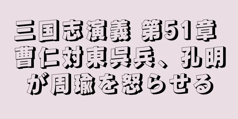 三国志演義 第51章 曹仁対東呉兵、孔明が周瑜を怒らせる