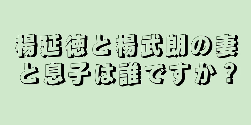 楊延徳と楊武朗の妻と息子は誰ですか？