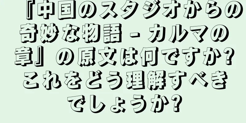 『中国のスタジオからの奇妙な物語 - カルマの章』の原文は何ですか?これをどう理解すべきでしょうか?