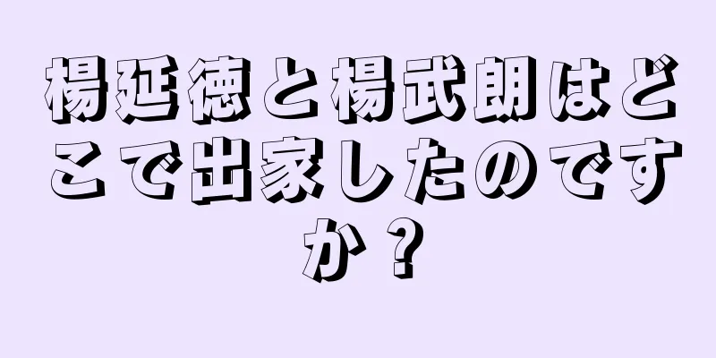 楊延徳と楊武朗はどこで出家したのですか？