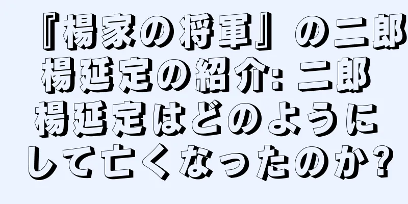 『楊家の将軍』の二郎楊延定の紹介: 二郎楊延定はどのようにして亡くなったのか?
