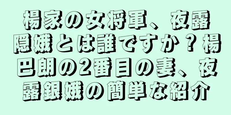 楊家の女将軍、夜露隠娥とは誰ですか？楊巴朗の2番目の妻、夜露銀娥の簡単な紹介