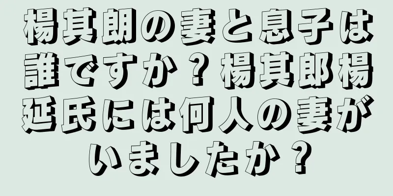 楊其朗の妻と息子は誰ですか？楊其郎楊延氏には何人の妻がいましたか？