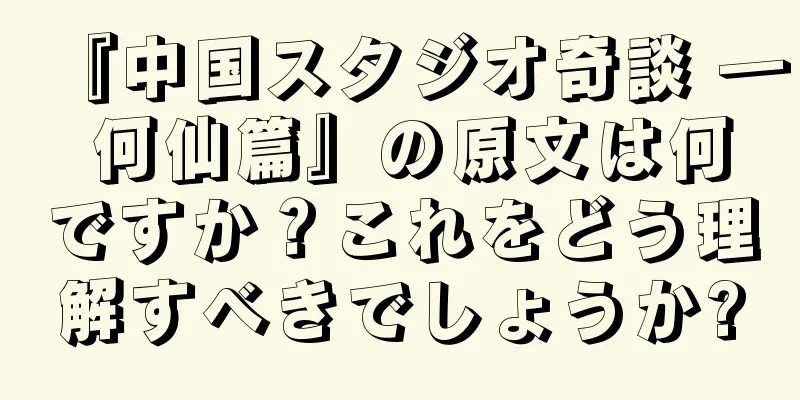 『中国スタジオ奇談 ― 何仙篇』の原文は何ですか？これをどう理解すべきでしょうか?