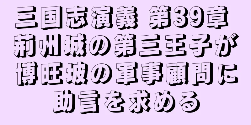 三国志演義 第39章 荊州城の第三王子が博旺坡の軍事顧問に助言を求める