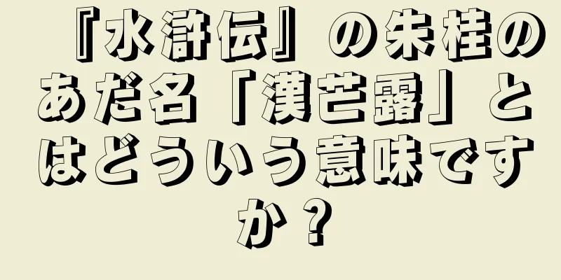 『水滸伝』の朱桂のあだ名「漢芒露」とはどういう意味ですか？