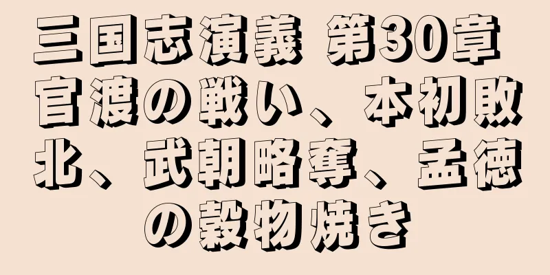 三国志演義 第30章 官渡の戦い、本初敗北、武朝略奪、孟徳の穀物焼き