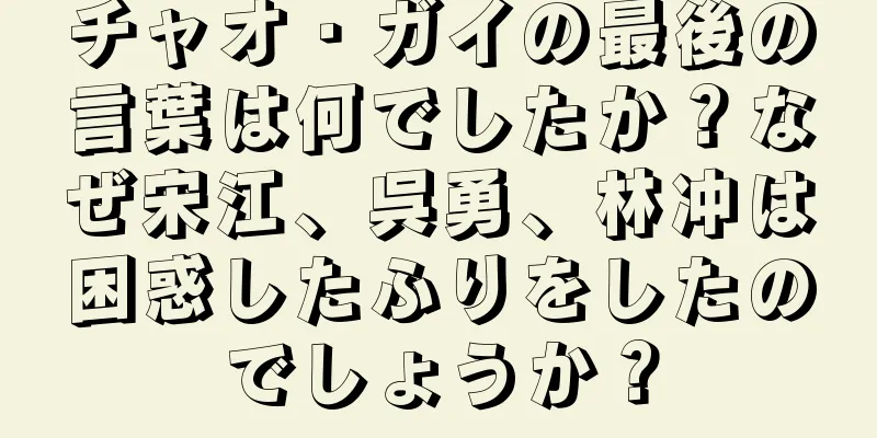チャオ・ガイの最後の言葉は何でしたか？なぜ宋江、呉勇、林冲は困惑したふりをしたのでしょうか？